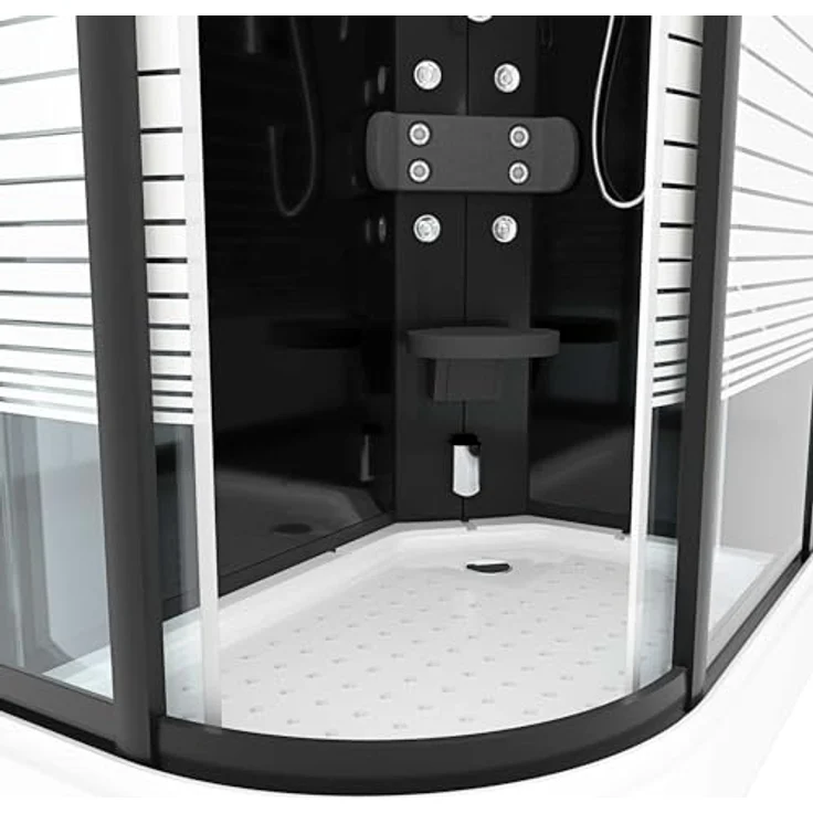 SeniorBad AcquaVapore D30-73M3L-EC Duschtempel, Dampfdusche mit Regendusche, 120x80 cm, 6mm Sicherheitsglas, Dampfgenerator, Aromatherapie und Ozonreinigung – Bild 6