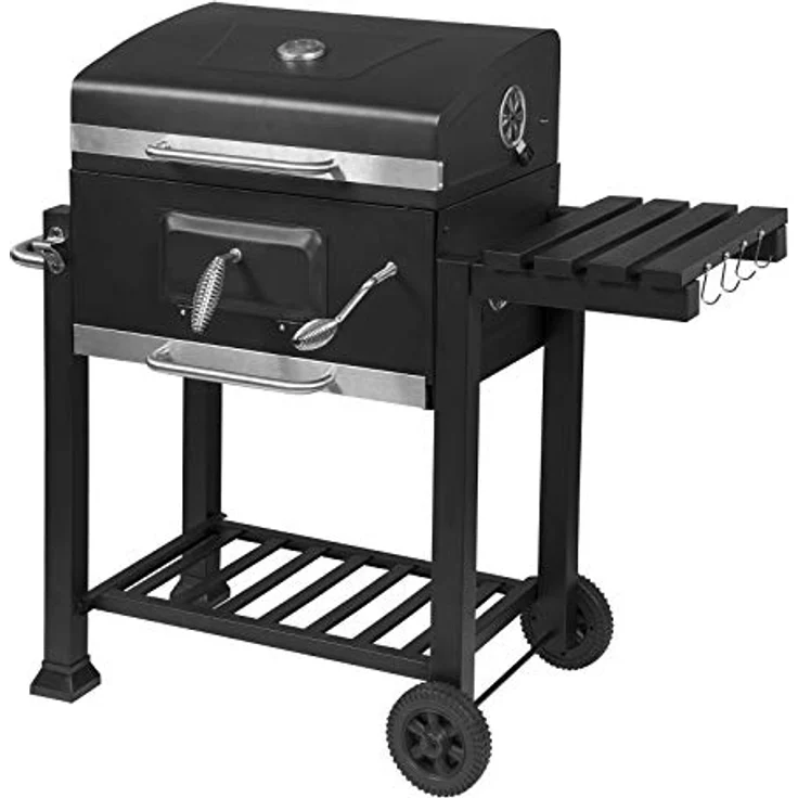Holzkohlegrill mit Deckel, Barbecue Holzkohlegrill für Partys, Schwarz, Grillfläche 28 x 41,7 cm – Bild 5