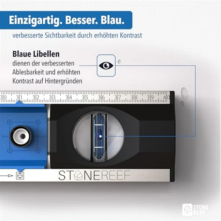 STONE REEF Elektriker Wasserwaage 40 cm, Präzisions-Wasserwaage mit verschiebbaren Bohrlöchern und doppelten Maßskalen, ideal für Steckdoseninstallation und Renovierungsarbeiten – Bild 5