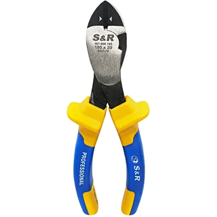 S&R Kraft-Seitenschneider 180 x 20 mm, Cr-V, induktionsgehärtet, hitzegehärtet, mit Mehrkomponenten-Hüllen, für präzises Schneiden bis 4 mm Draht – Bild 5