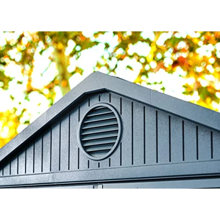 Keter Gerätehaus Darwin 6x6, Grau, Außenmaße 190x183x221cm, wartungsfrei, wetterfest, wasserdicht, mit Unterboden - Preisvergleich – Bild 2
