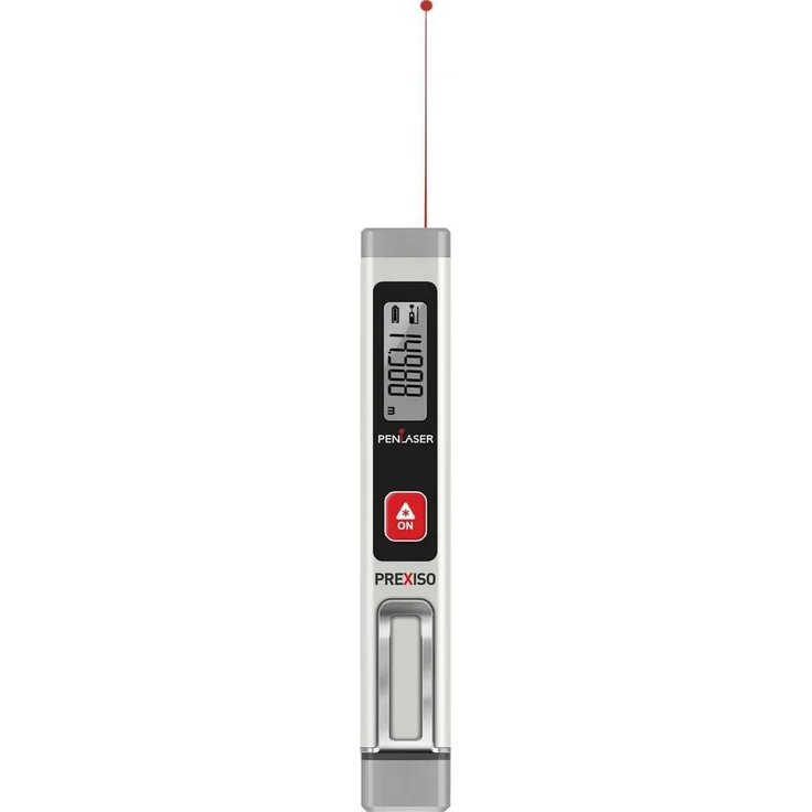 PREXISO Entfernungsmesser REXISO Laser-Entfernungsmesser mit Clip, ideal für Bauunternehmer, Immobilienmakler und Bodenbelagsprojekte