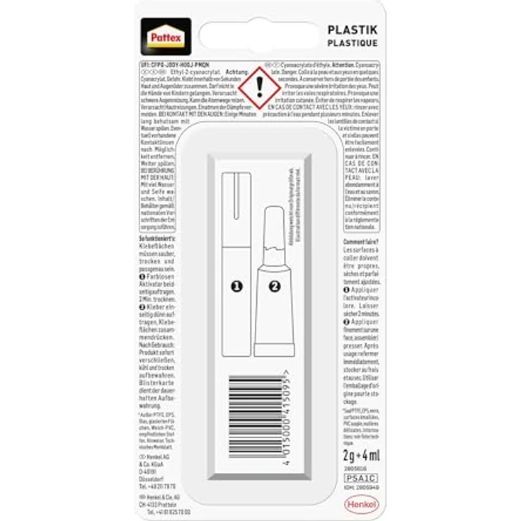 Pattex PSA1C Sekundenkleber Plastix 2g und 4ml - Preisvergleich – Bild 4