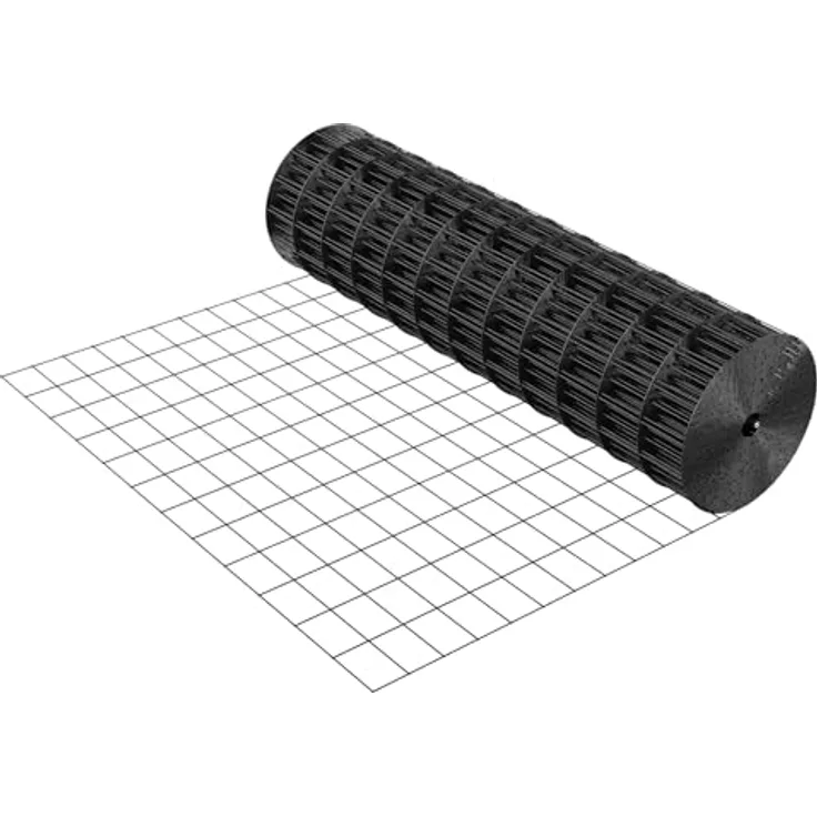 VEVOR Weidezaun, 91 cm x 7,62 m, verzinkter Stahldrahtzaun mit schwarzer PVC-Beschichtung, Maschenweite 5,08 x 7,62 cm für Hühner und Kaninchen