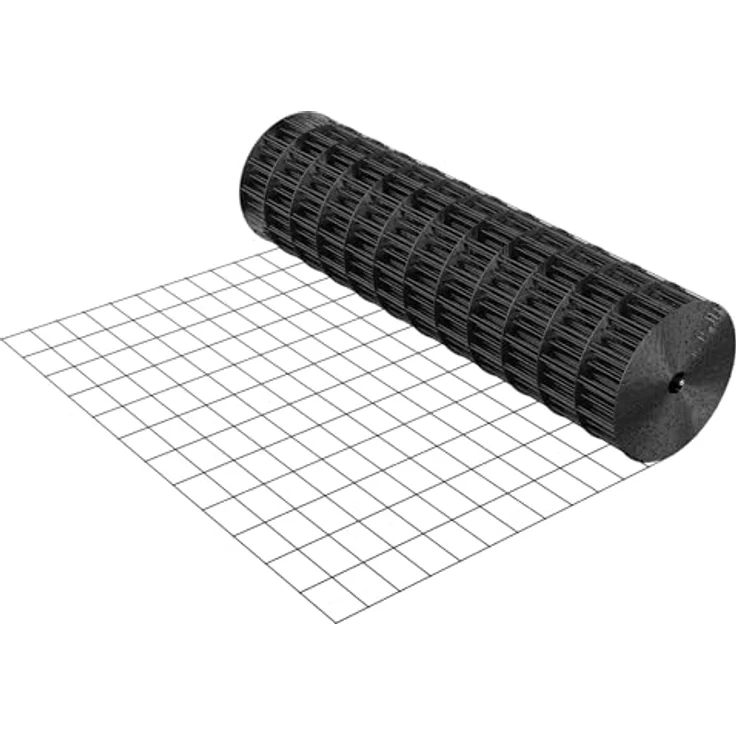 VEVOR Weidezaun, 91 cm x 7,62 m, verzinkter Stahldrahtzaun mit schwarzer PVC-Beschichtung, Maschenweite 5,08 x 7,62 cm für Hühner und Kaninchen – Bild 1