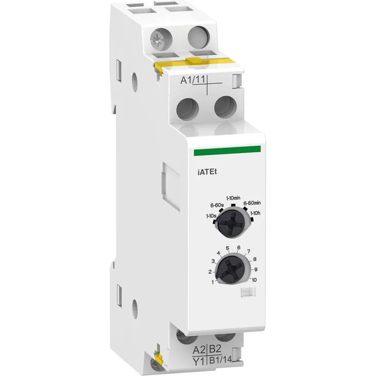 Schneider Electric A9C15419 Hutschienen-Zeitschaltuhr analog, 240V, Zeitverzögerung 24-230VAC, 24-110VDC