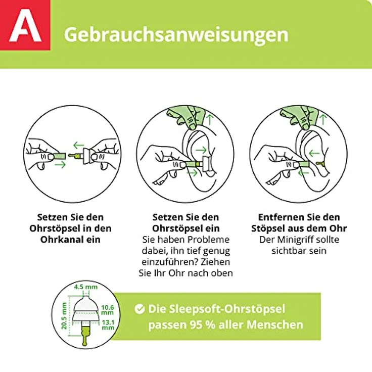 Alpine SleepSoft Gehörschutz Ohrstöpsel zum Schlafen - Schalldämpfer Schnarchen und verbessert den Schlaf - Weichfilter geeignet für Seitenschläfer – Hypoallergenes Material – Wiederverwendbar – Bild 5