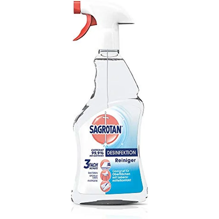 Sagrotan Desinfektions-Reiniger – Desinfektionsmittel für die tägliche, sanfte Reinigung – 3 x 500 ml Sprühflasche im praktischen Vorteilspack