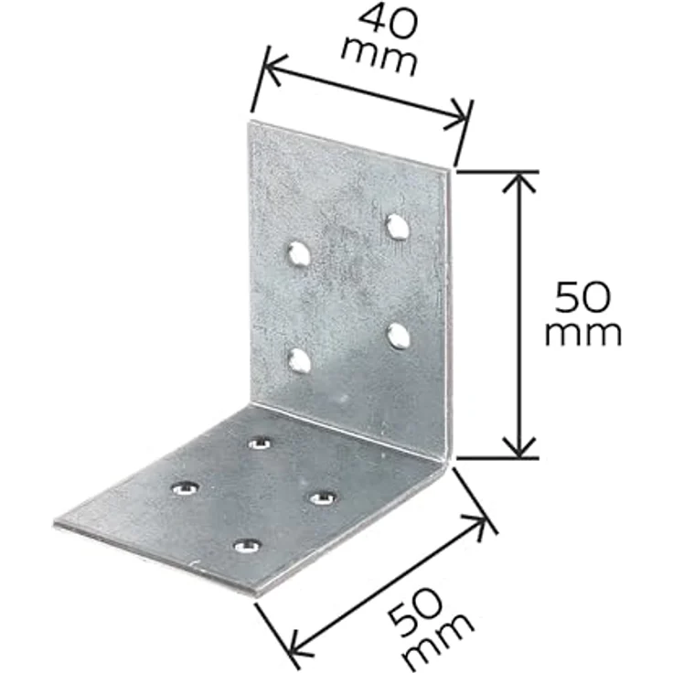GAH Alberts Winkelverbinder 50x50x40, verzinkt, Lochplatten-Winkel, Stärke 2 mm, 8 Lö... – Bild 3