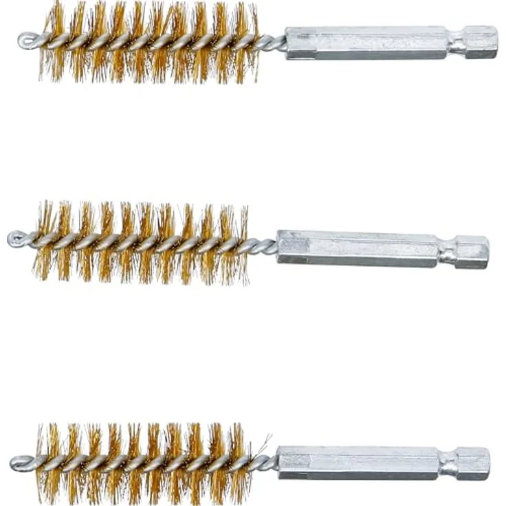 BGS 3078-17-M | Messingbürste | 3-tlg. | 17 mm | Antrieb Außensechskant 6,3 mm (1-4'') | Loch-Drahtbürsten | für BGS 3078 – Bild 4