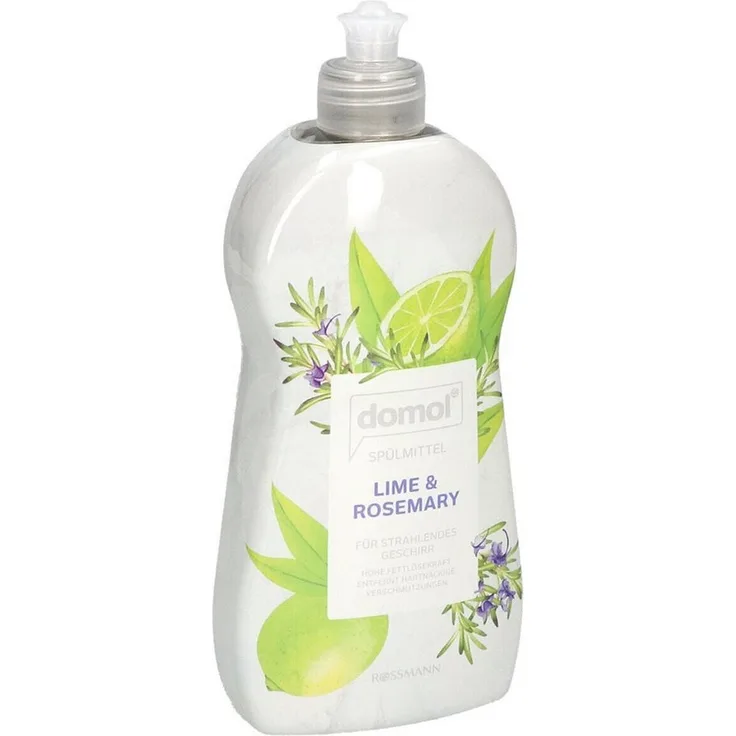 Domol Geschirrspülmittel Lime & Rosemary, hohe Fettlösekraft, transparent, 500 ml