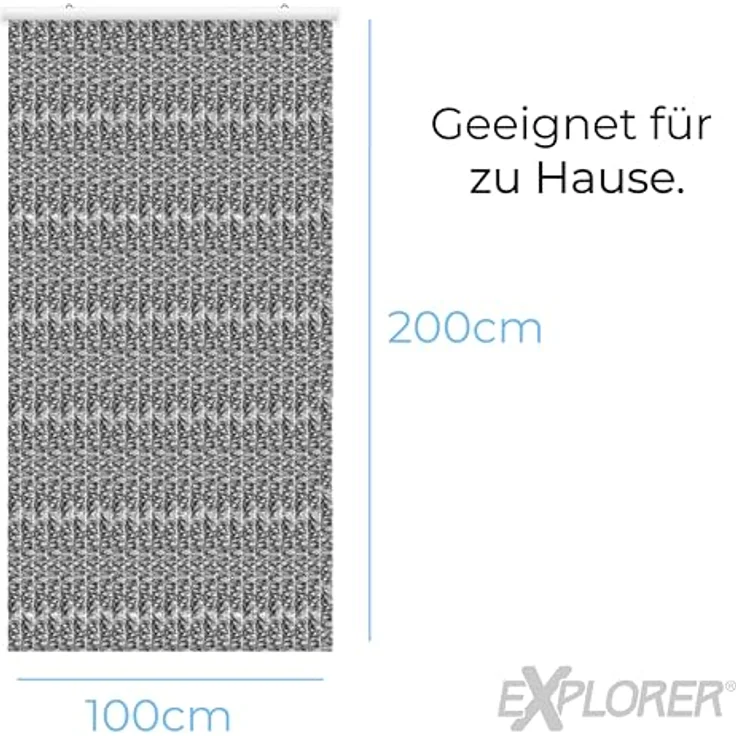 Flauschvorhang weiß-grau-blau Türvorhang Insektenschutz Vorhang Hitzeschutz – Bild 3
