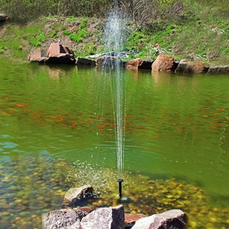 MAUK® SOLAR SPRINGBRUNNEN 300l/h 12V mit Fontäne, integrierte Sauerstoffzufuhr für Teich und Vogelbad, Förderhöhe bis 1,80m, umweltfreundlich und leicht installierbar – Bild 4