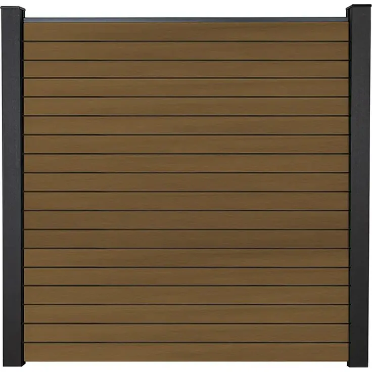 GroJa Solid Steckzaun Rhombus, 180 x 180 cm, Teak, aus BPC mit elegantem Design und Schattenfugen