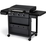 Enders Amaro Plancha Grill, Edelstahl-Plancha mit 3 stufenlos regulierbaren P-Brennern, inkl. zwei Körben, silber