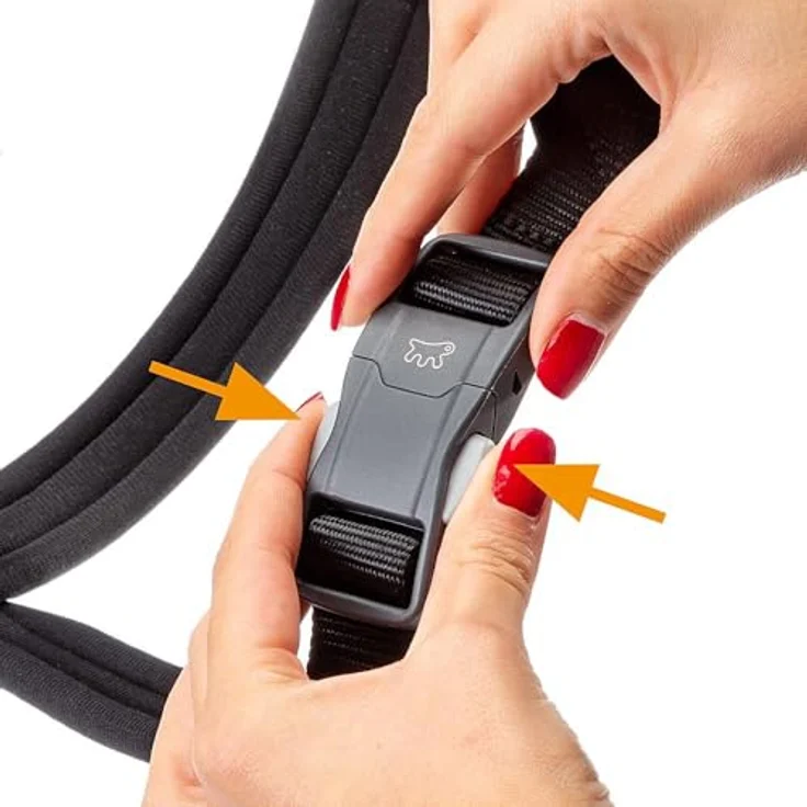 Ferplast Hundegeschirr Daytona Cross, Nylon mit weicher Polsterung, reflektierend, verstellbar, Magnetschnalle, Schwarz – Bild 3