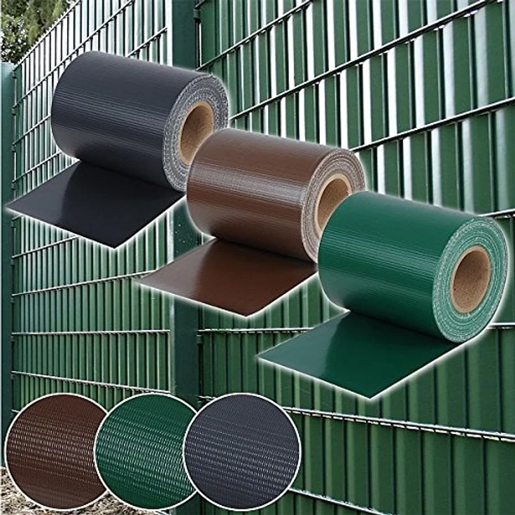 Sichtschutzstreifen 450g-m² PVC Doppelstabmattenzaun, Anthrazit – Bild 9