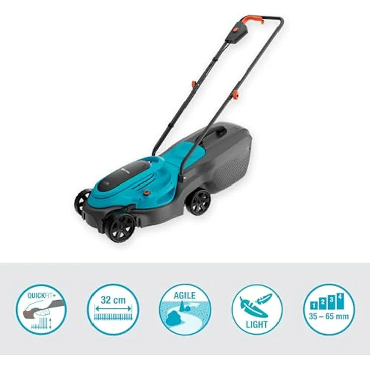 Gardena EasyMax 32/18V Akku-Rasenmäher, 18 V, 1 Akku 4 Ah, Schnittbreite 32 cm, ideal für Rasenflächen bis 200 m² – Bild 2