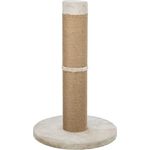 TRIXIE Rue Kratzbaum 80.1 cm - Katzenkratzbaum mit weichem Stoff bezogenem Boden und strapazierfähigem Sisalseil - für große Katzen - in Beige