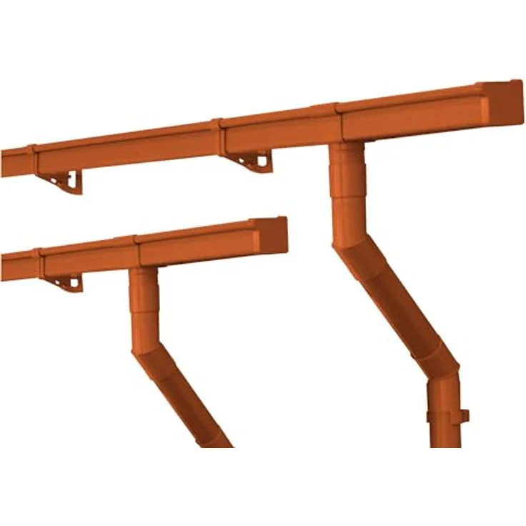 INEFA Dachrinnen Set Gartenhaus, NW 68 Kastenrinne 2 x 3m Braun Regenrinnen PVC für Pultdach, Made in Germany – Bild 1