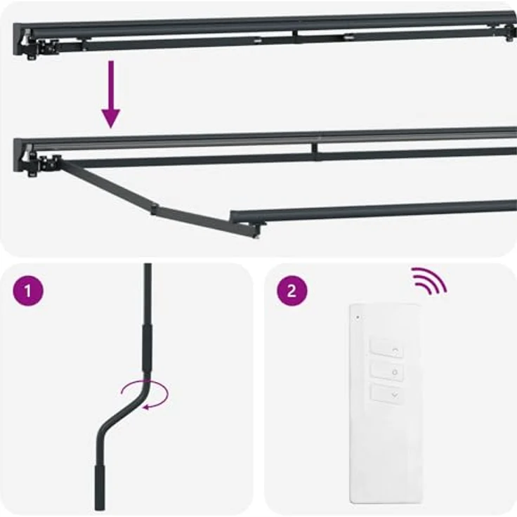 vidaXL Elektrische ausziehbare Markise 4,5 × 3 m, hellgrau mit anthrazitfarbenem Rahmen, UV-beständiger Stoff, Fernbedienung und manuelle Steuerung, semi-cassette Design – Bild 3