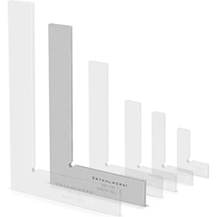 Stahlwerk Flachwinkel 90°, Winkelmesser aus rostfreiem Edelstahl, 200 x 130 mm DIN 875/1, hohe Messgenauigkeit – Bild 9