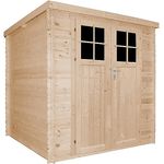 TIMBELA Gartenhaus Holz - Geräteschuppen Holz - Gerätehaus mit hochwertige abschließbare Tür B204xL204xH202 cm/ 3.53 m2 - Fahrrad Schuppen - Gartenhäuser & aufbewahrung Wasserfestes Dach M309F