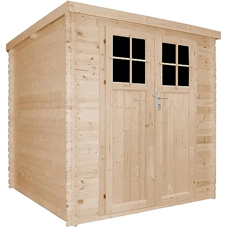 TIMBELA Gartenhaus Holz - Geräteschuppen Holz - Gerätehaus mit hochwertige abschließbare Tür B204xL204xH202 cm/ 3.53 m2 - Fahrrad Schuppen - Gartenhäuser & aufbewahrung Wasserfestes Dach M309F