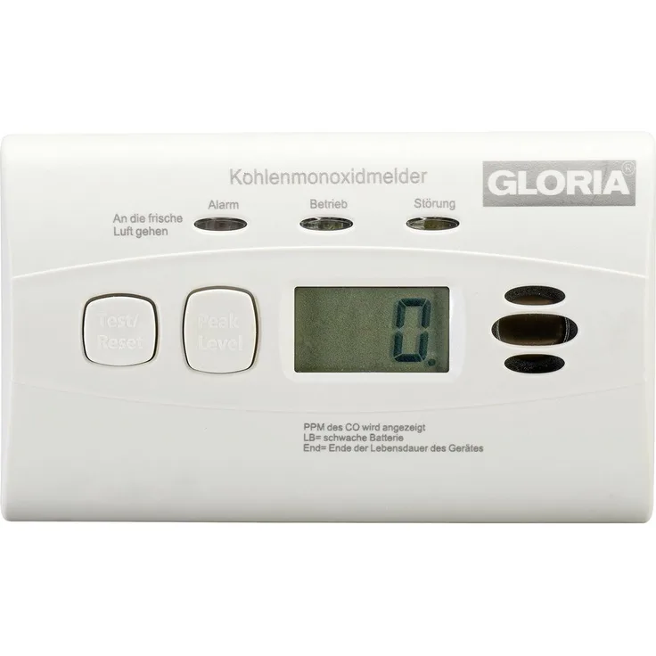 Gloria Gloria KO10D Kohlenmonoxid-Melder inkl. 10 Jahres-Batterie Gasmelder, mit Digitalanzeige und Ereignisspeicher