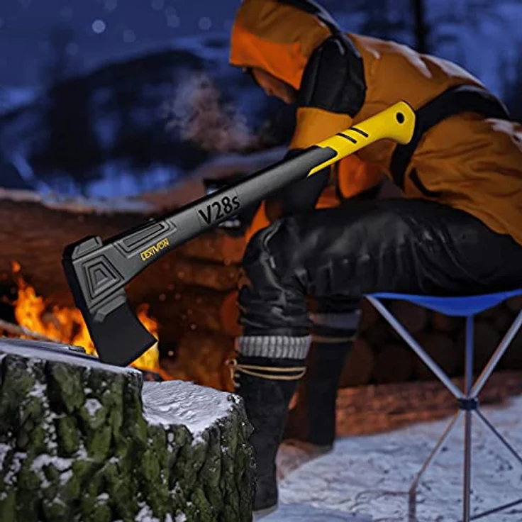 LEXIVON Spalt axt Länge 71cm, spaltbeil axt Survival, Outdoor axt fur Garten und brennholz, Camping axt, Ergonomischer Griff, Leichter Glasfaserverbund-Stil, Schutzhülle inklusive (LX-V28S) – Bild 4