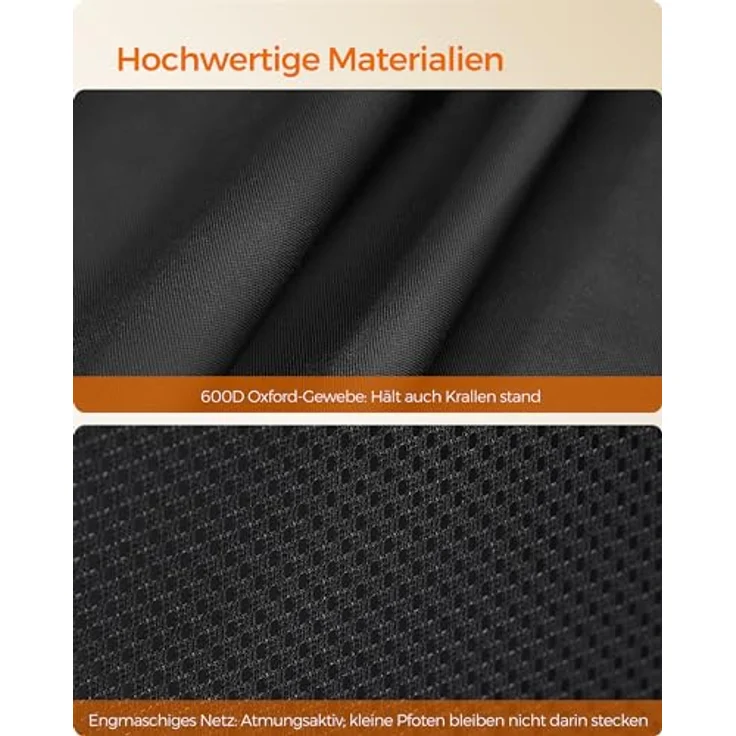 Feandrea Welpenauslauf Oxford-Gewebe, Hundekäfig L mit PVC-Rahmen, atmungsaktives Netz, Seitentasche, schiefergrau-tintenschwarz 112 x 112 x 62 cm – Bild 4