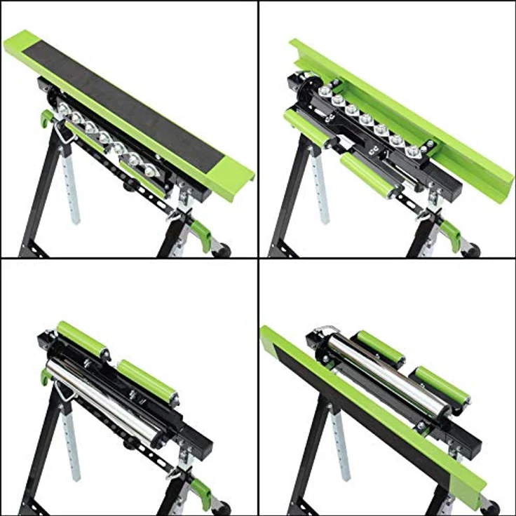 2x Multifunktions-Arbeitsbock Rollenbock höhenverstellbar Klappbock V-Rollen 4 in 1 – Bild 5