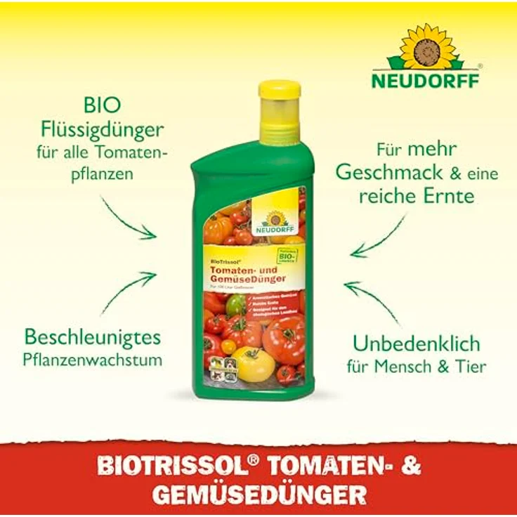 Neudorff Azet Tomaten- & GemüseDünger flüssig, 1 l, NPK 3-3-3 für aromatische Früchte und kräftige Wurzeln – Bild 2