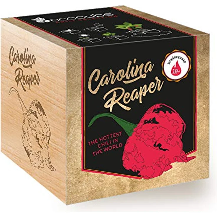 Feel Green Ecocube Chili Carolina Reaper, Anzuchtset mit Schärfegrad 10+ und 2.2 Millionen Scoville, 100% Eco Friendly, Made in Austria – Bild 1