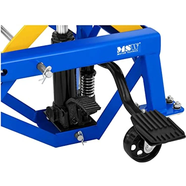 "MSW Motorradheber Scherenhebebühne 150 kg, fahrbare Hebebühne mit Rollen und U-förmigen Ösen, Stahlkonstruktion, höhenverstellbar von 34-92,5 cm" – Bild 4