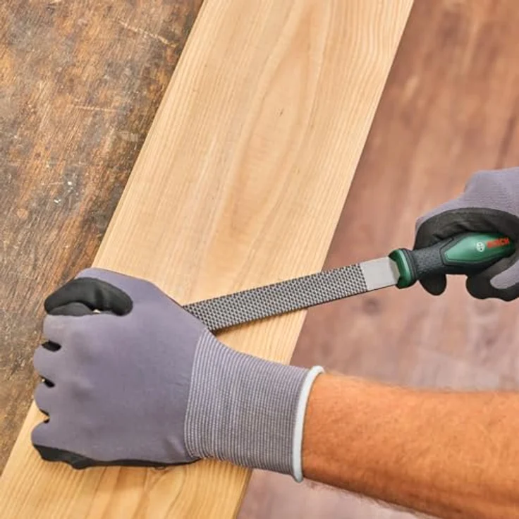 Bosch Raspel Set 3-teilig (Robustes Holzraspel Set inkl. Flach-, Halbrund- und Rundraspel; Harter Kohlenstoffstahl; Mittlerer Hieb 2; Ergonomischer Handgriff mit Softgrip) – Bild 4