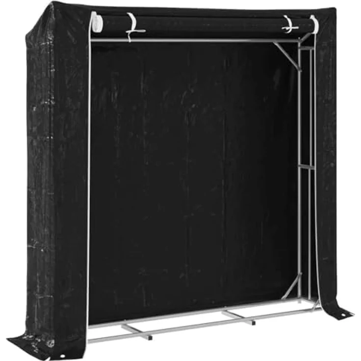 vidaXL Brennholzregal mit Regenschutz, 200x40x200 cm, verzinkter Stahl, großes Fassungsvermögen, erhöhtes Design, wetterfest – Bild 1