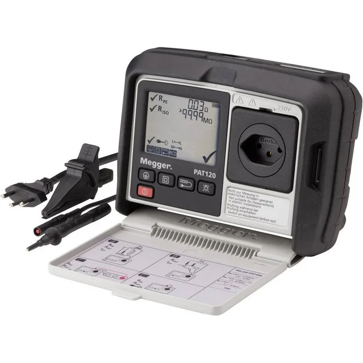 Megger PAT120 Gerätetester, batteriebetrieben, für Prüfungen nach DIN VDE 0701-0702, BGV A3, EN