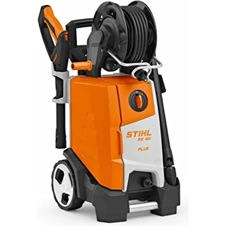 Stihl Elektro-Hochdruckreiniger RE 140 PLUS, leistungsstarker Reiniger mit Schlauchtrommel und stahlarmiertem Hochdruckschlauch, blau – Bild 4