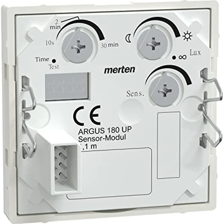 Merten MEG5711-0319 Argus 180 UP Sensor-Modul mit Schalter, polarweiß glänzend, System M, Weiß – Bild 4