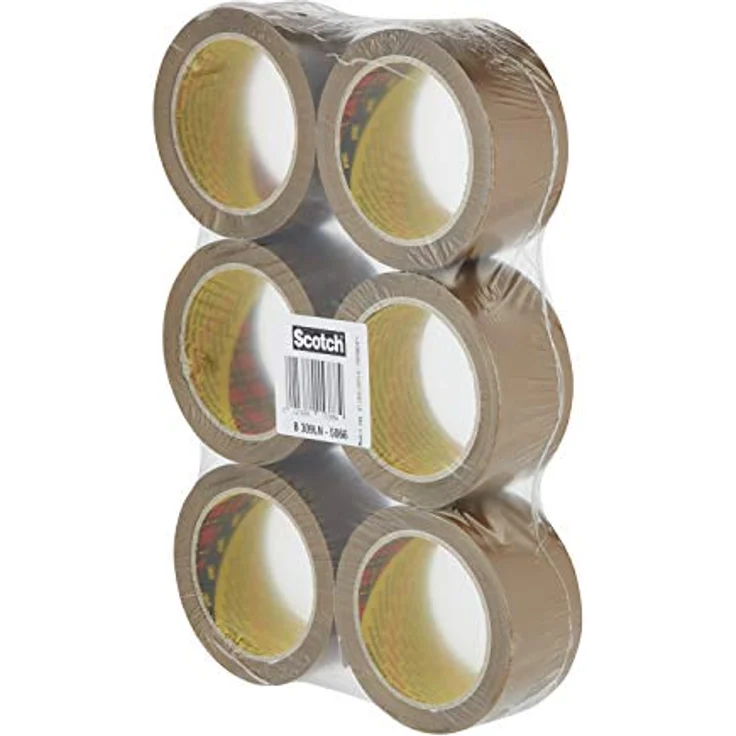 Scotch Verpackungsklebeband ? Geräuscharmes braunes Klebeband zum Verschließen von Verpackungskartons & mehr ? 50 mm x 66 m ? 6 Rollen - Preisvergleich – Bild 3