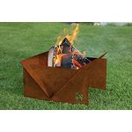 HOME DELUXE - Feuerschale ÄTNA - 34 x 65 x 58 cm - wetterbeschändig, edle Rostoptik I Feuerkorb, Feuerstelle, Feuerschale
