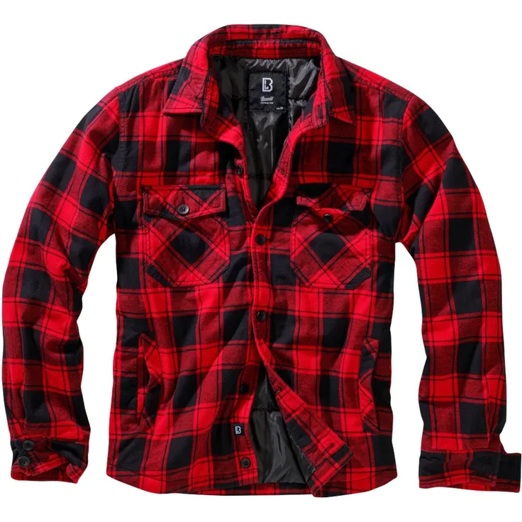 Brandit Herren Lumberjacket, klassischer Holzfäller Look, Flanell Fütterung, 2 Brusttaschen, Innentasche