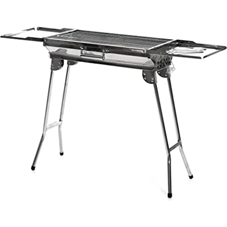 InnovaGoods Zusammenklappbarer Holzkohlegrill aus Edelstahl, Tragbar, Leicht zu reinigen, Rostfreier Stahl, ideal für Picknicks, Camping, Garten, Strand – Bild 3