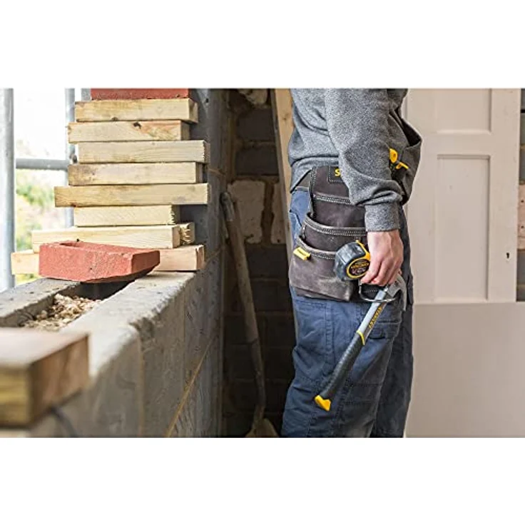 Stanley STST1-80114 Hammer- und Nageltasche aus Büffelleder, Braun-Gelb – Bild 5