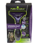 FURminator Fellbürste für langhaarige große Katzen, deShedding Pflege Werkzeug, blau