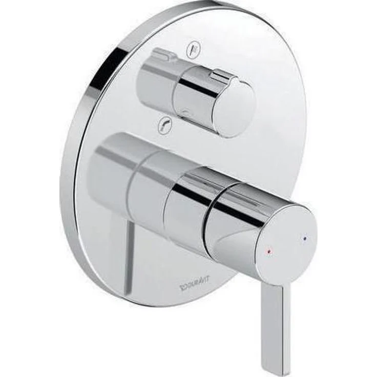 Duravit D-NEO, Badarmatur Fertigmontage-Set für Unterputz-Wannenmischer, integriertes Umstellventil, runde Rosette 170 mm, max. Durchfluss 22,5 l/min