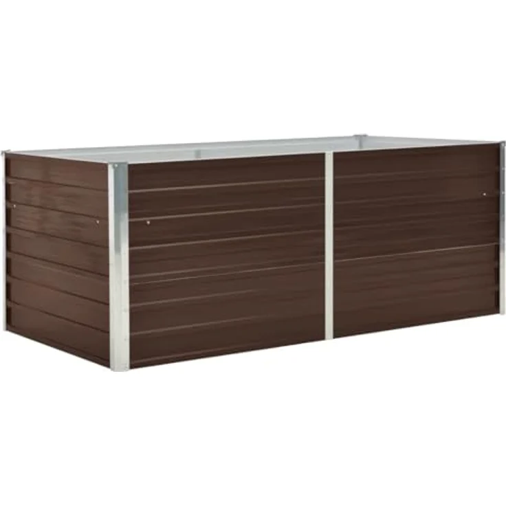 vidaXL Hochbeet 160 x 80 x 45 cm Verzinkter Stahl Braun – Bild 2