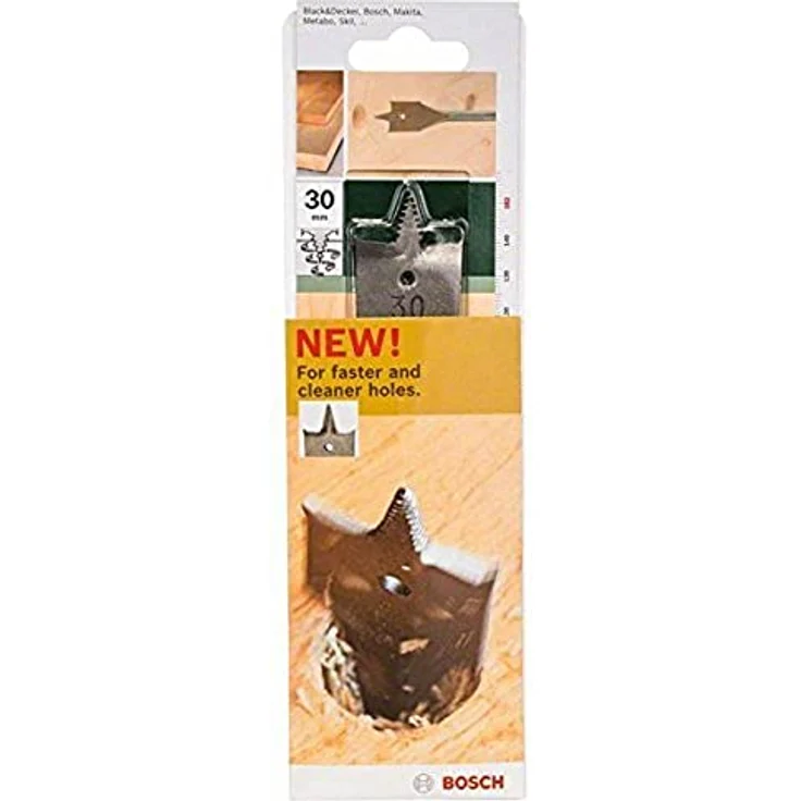 Bosch DIY Flachfräsbohrer Self Cut, Holzbohrer mit 1/4"-Sechskantschaft, Ø 30 mm, selbstzentrierende Gewindespitze – Bild 1
