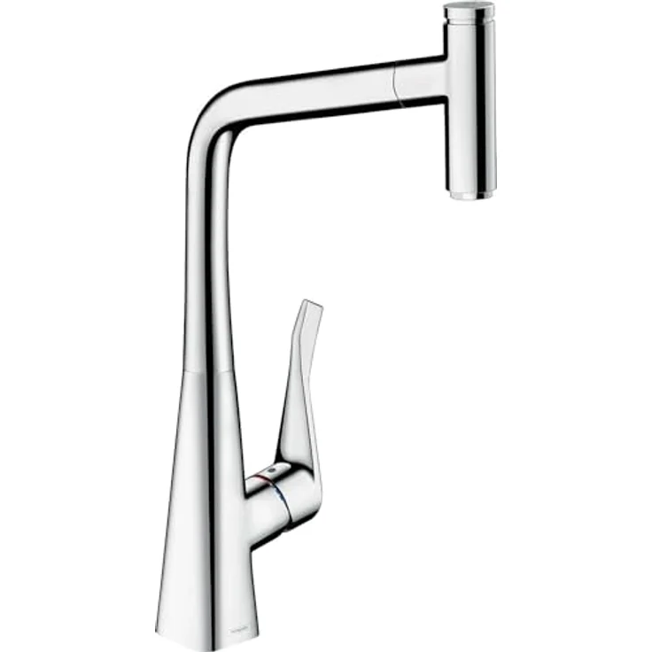 Hansgrohe Metris Select M71 Küchenmischer Select 320 1jet, Ausziehauslauf mit sBox, Chrom, schwenkbar 110°/150°, SoftStart-Funktion – Bild 1